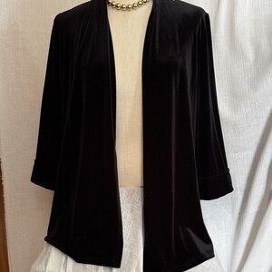 Kasper  New Black Velvet Cardigan